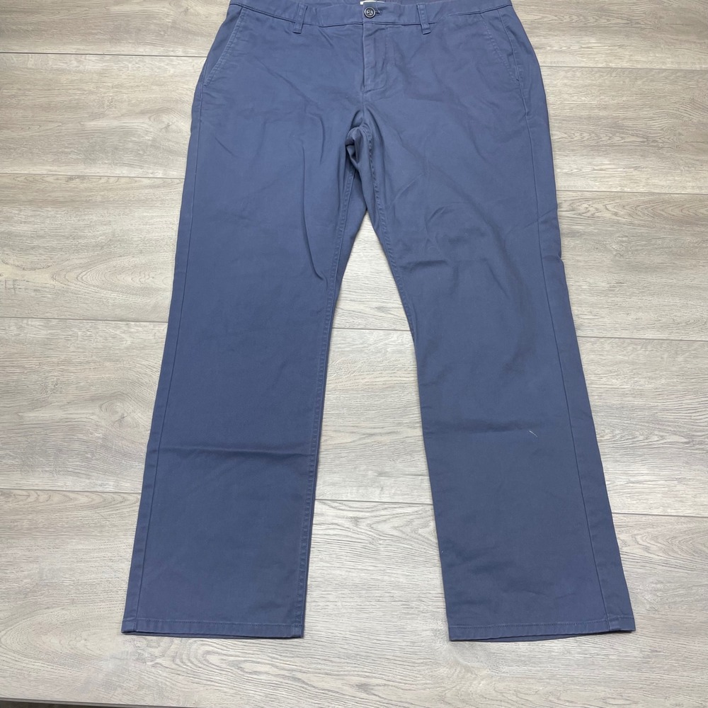 Hawke & Rye Chino Pants Mens 36x30 Blue Straight Leg Flat Front Casual